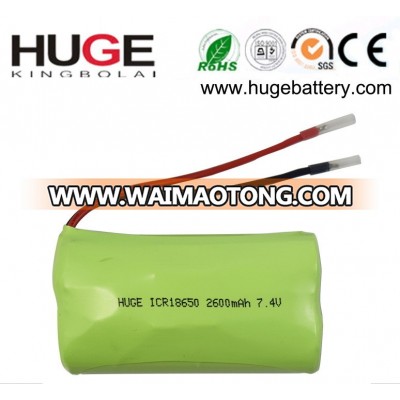 7.4V 2600mAh Lithium Ion Battery Pack ICR18650 for notebook