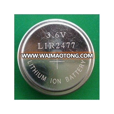 3.6V Rechargeable Lithium Button Cell Battery Lir2477